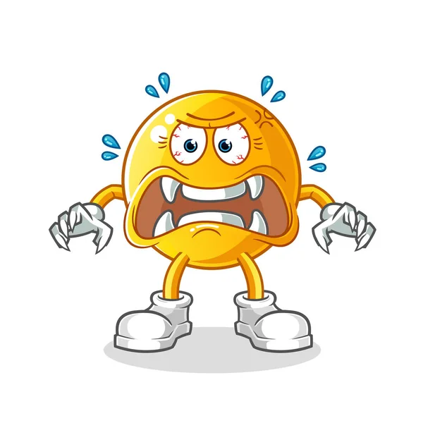 Emoticon Monster Vector Cartoon Character — Wektor stockowy