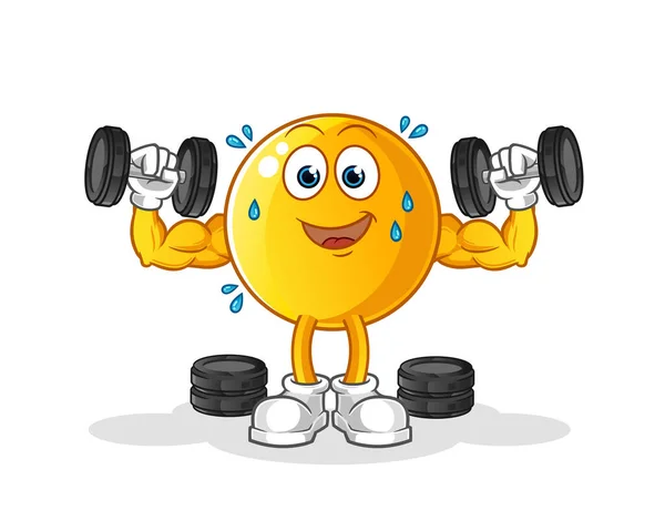 Emoticon Weight Training Illustration Character Vector — Wektor stockowy