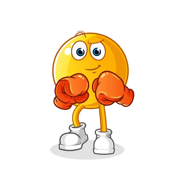 Personaje Boxeador Emoticono Vector Mascota Dibujos Animados — Archivo Imágenes Vectoriales