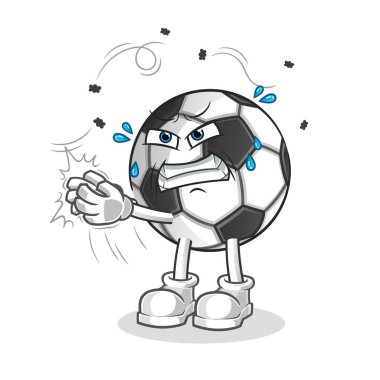 Top uçan karakteri ezer. çizgi film maskotu vektörü