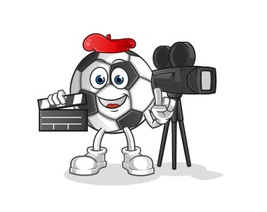 Top direktörü maskotu. çizgi film vektörü