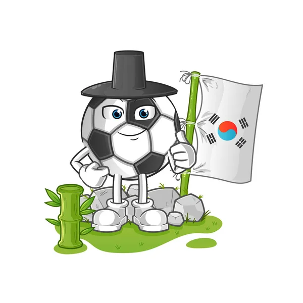 Carácter Coreano Bola Vector Mascota Dibujos Animados — Vector de stock
