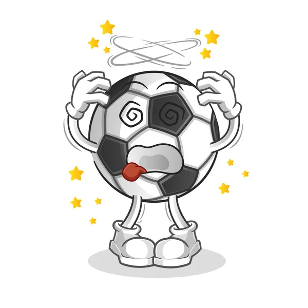 Ball Dizzy Head Mascot Cartoon Vector — Stock Vector