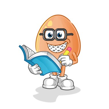 Yumurta delisi çizgi filmi. çizgi film maskotu vektörü
