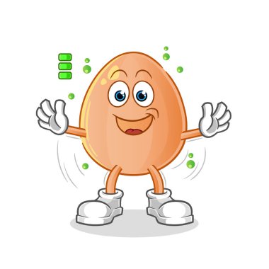 Yumurta dolu pil karakteri. çizgi film maskotu vektörü