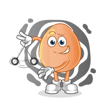 Yumurta hipnotize edici çizgi film. çizgi film maskotu vektörü