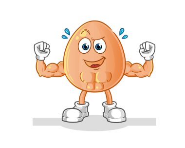  Yumurta kaslı çizgi film. çizgi film maskotu vektörü