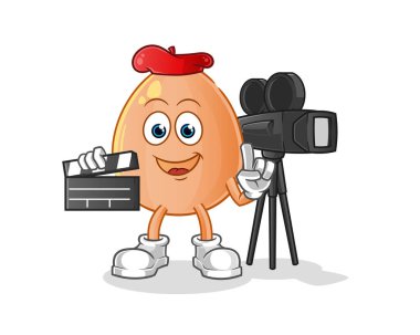  Yumurta direktörü maskotu. çizgi film vektörü