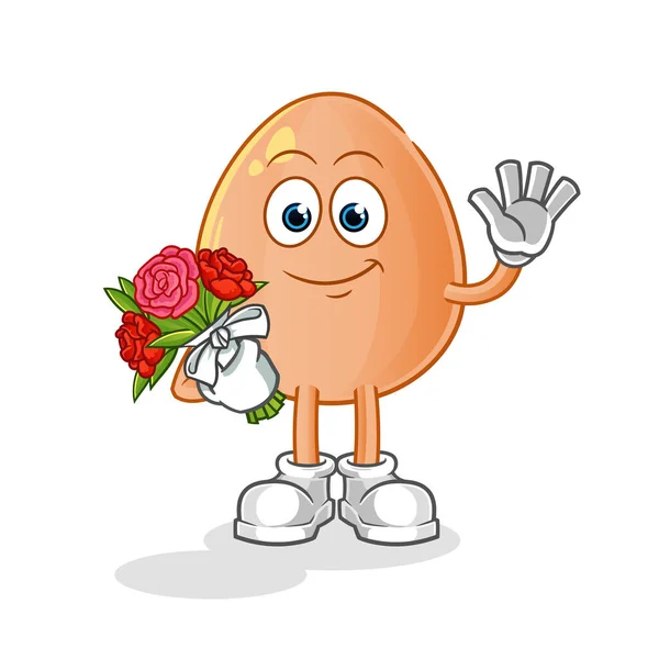 Huevo Con Mascota Ramo Vector Dibujos Animados — Archivo Imágenes Vectoriales