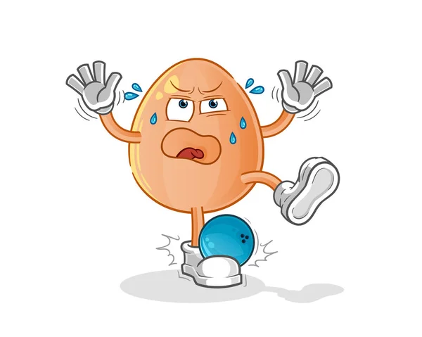 Egg Hiten Bowling Cartoon Cartoon Mascot Vector — Wektor stockowy
