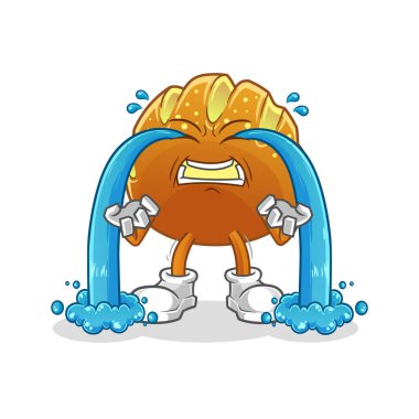 Ekmek ağlamaklı illüstrasyon karakter vektörü