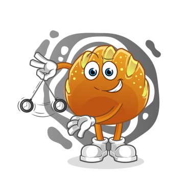 Ekmek hipnotize edici çizgi film. çizgi film maskotu vektörü