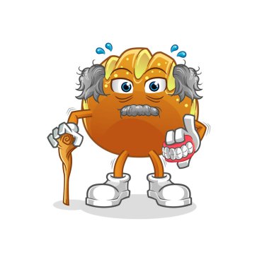 Ekmek beyaz saçlı yaşlı adam. karakter vektörü