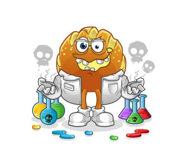 Ekmek delisi bilim adamı çizimi. karakter vektörü