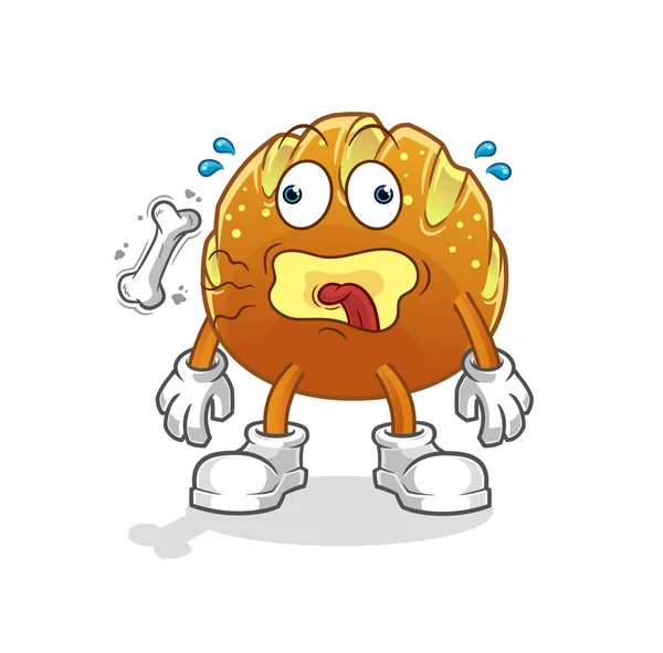 Bread Burp Mascot Cartoon Vector — Stock Vector
