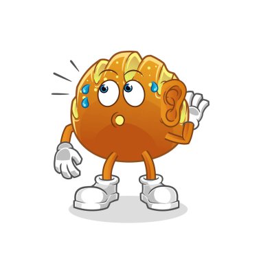 Ekmek dinleme vektörü. çizgi film karakteri