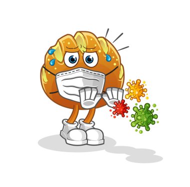 Ekmek virüsleri reddediyor. çizgi film maskotu vektörü