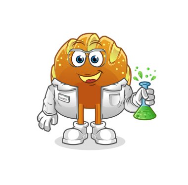 Ekmek bilimci karakteri. çizgi film maskotu vektörü