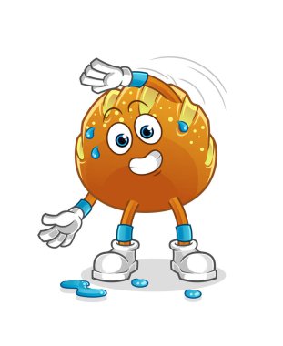 Ekmek germe karakteri. çizgi film maskotu vektörü