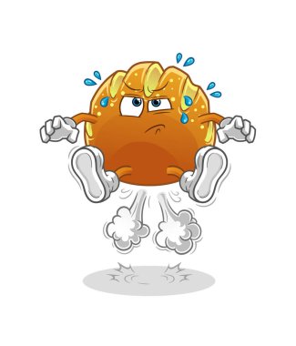  Osuruktan sıçrayan ekmek çizimi. karakter vektörü