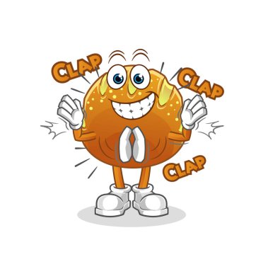 Ekmek alkışı illüstrasyon. karakter vektörü