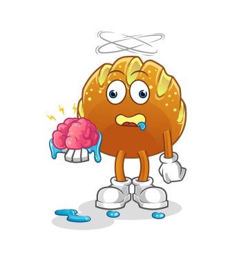 Ekmek beyin vektörü değil. çizgi film karakteri