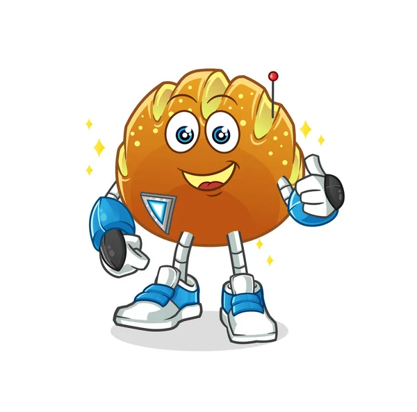 Brot Roboterfigur Cartoon Maskottchen — Stockvektor