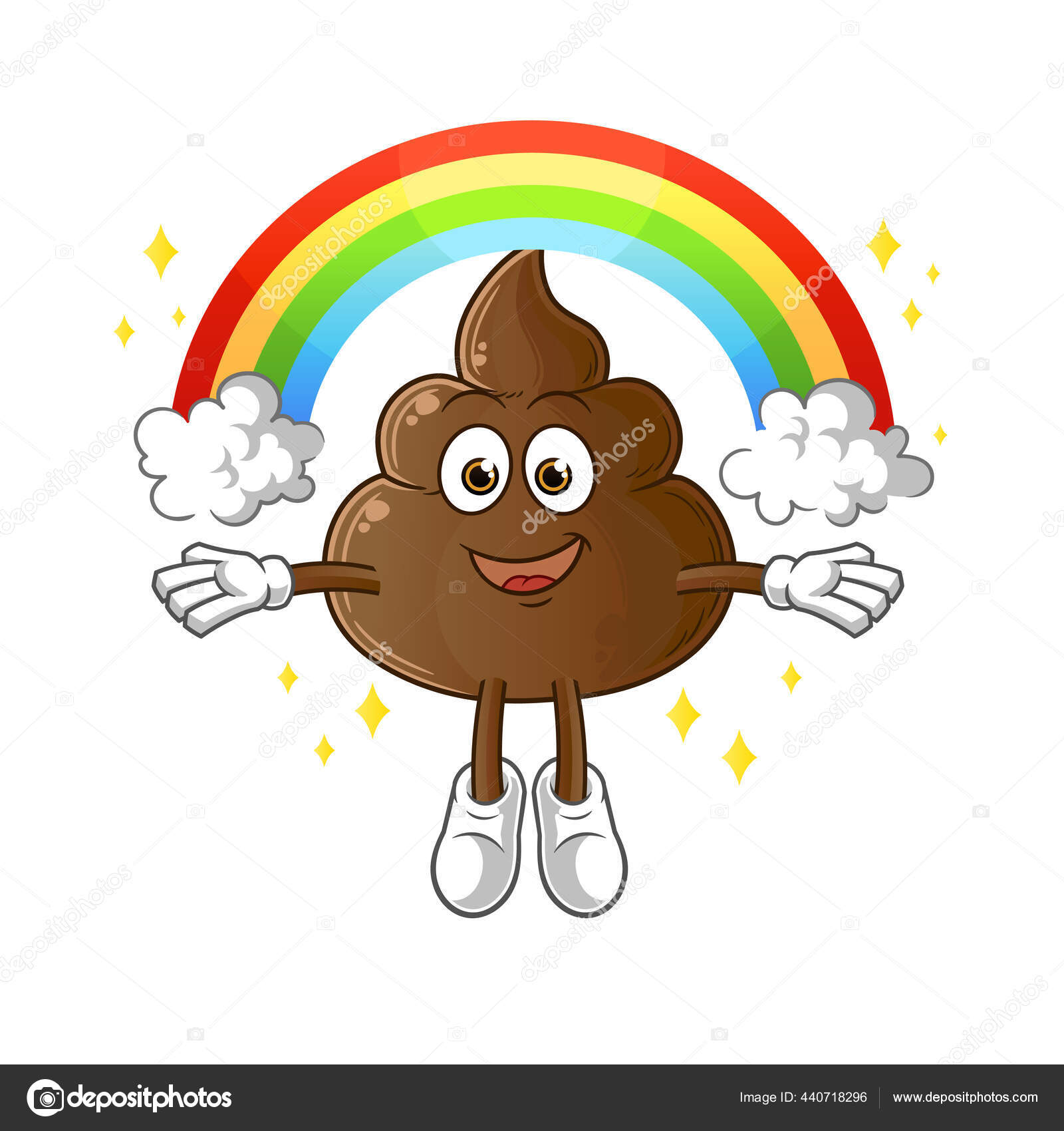 Poop Rainbow Cartoon Vector Stock Vector by