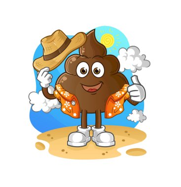 Kaka tatile gider. çizgi film maskotu vektörü