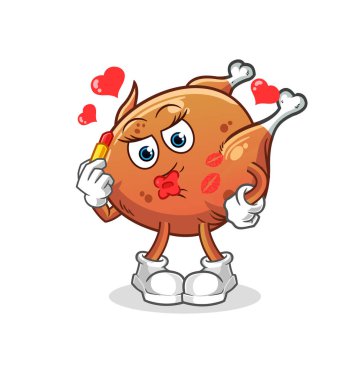 Kızarmış tavuk maskot. çizgi film vektörü