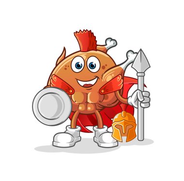 Kızarmış tavuk karakteri. çizgi film maskotu vektörü