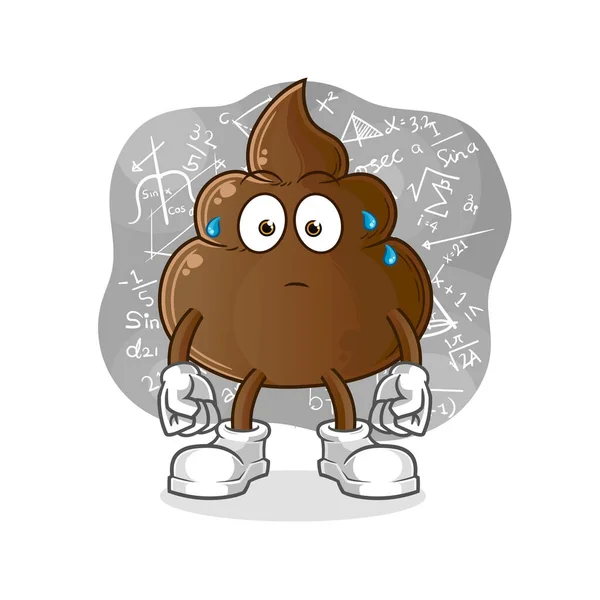 Poop Thinking Hard Vector Cartoon Character — Stock Vector