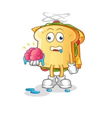 Sandviç, beyin vektörü yok. çizgi film karakteri