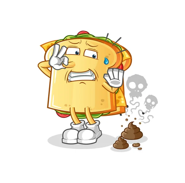 Sandwich Stinky Waste Illustration Character Vector — Stock Vector