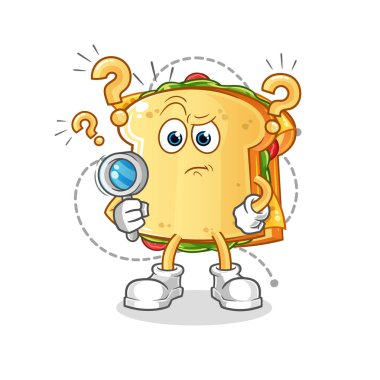 Sandviç arama illüstrasyonu. karakter vektörü