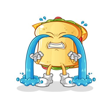 Sandviç ağlama illüstrasyonu karakter vektörü