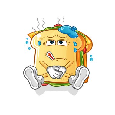 Sandviç hastası vektör. çizgi film karakteri