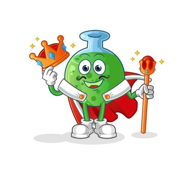 Kimyasal cam kral vektörü. çizgi film karakteri