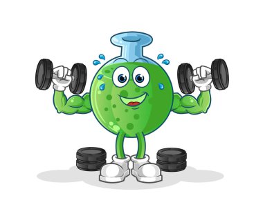 Kimyasal cam ağırlığı çizimi. karakter vektörü