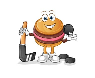 Kurabiye hokey oynuyor. çizgi film karakteri