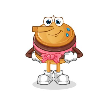 Kurabiye Pinokyo karakteri gibi yalan söyler. çizgi film maskotu vektörü