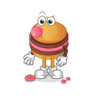 Makaron sakız çiğneme vektörü. çizgi film karakteri