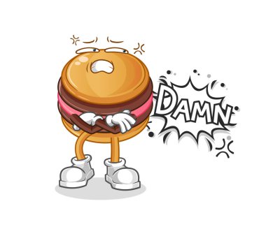 macaroon very pissed off illustration. character vector