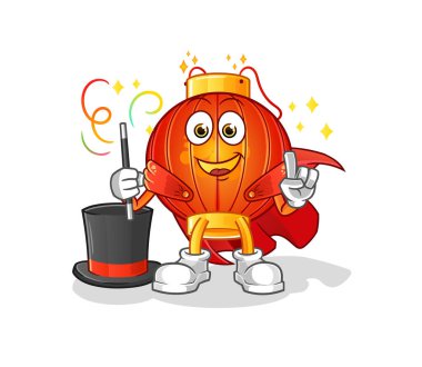 Çin feneri sihirbazı illüstrasyonu. karakter vektörü