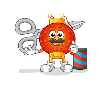 Çin feneri berber çizgi filmi. çizgi film maskotu vektörü