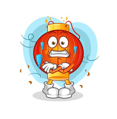 Çin feneri soğuk illüstrasyon. karakter vektörü