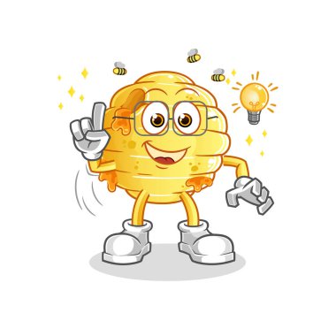 Bal peteğinin bir fikir karikatürü var. maskot vektörü