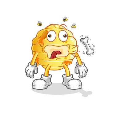 Bal peteği geğirme maskotu. çizgi film vektörü