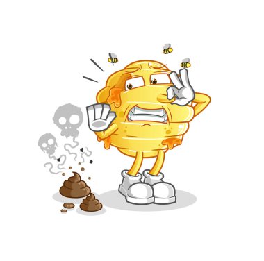 Kokuşmuş atık resimli bal peteği. karakter vektörü