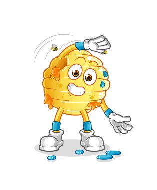 Bal peteği esneme karakteri. çizgi film maskotu vektörü